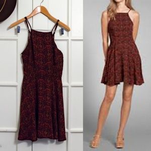 Strappy High Neck Skater Dress